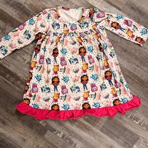 Bee Bug Boutique Girls 4T Gabby’s Dollhouse Nightgown Pink Ruffle Hem